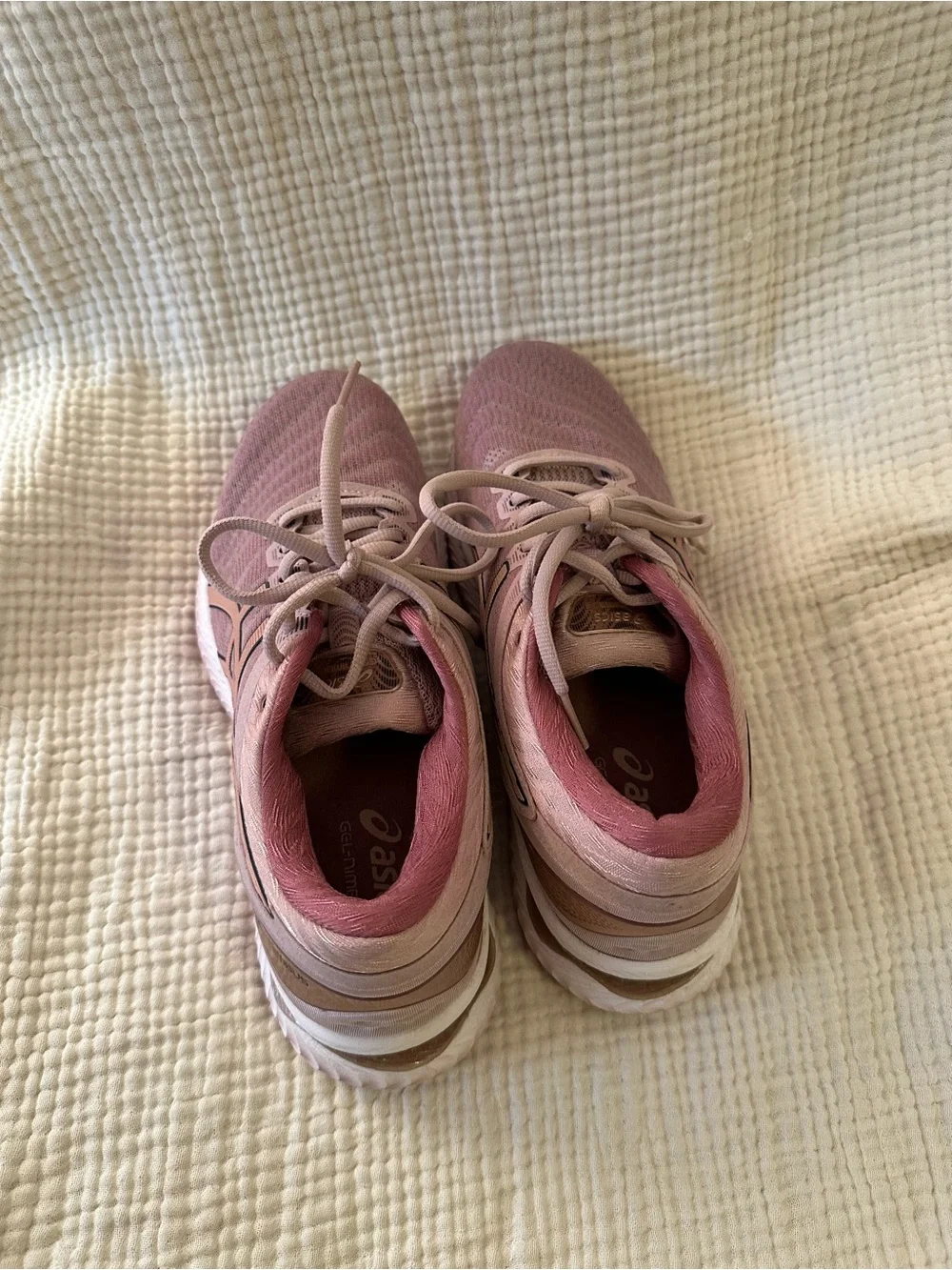 ASICS Women's Dusty Pink Mesh Running Sneakers - Picture 3 of 5